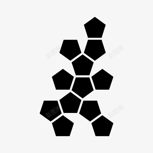 十二面体网骰子平面图标svg_新图网 https://ixintu.com 几何学 十二面体网 平面 形状 柏拉图体 骰子