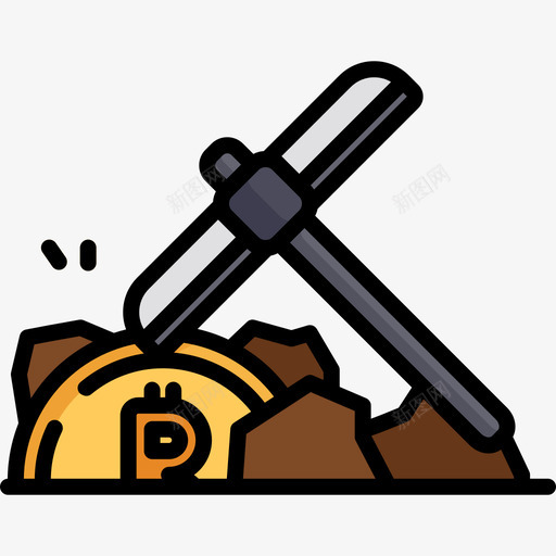 采矿未来技术9线性色彩图标svg_新图网 https://ixintu.com 未来技术9 线性色彩 采矿