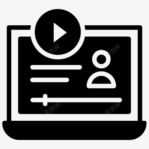 流媒体笔记本电脑直播图标svg_新图网 https://ixintu.com 在线流媒体 流媒体 电视流 直播 笔记本电脑 股票投资字形图标 视频流