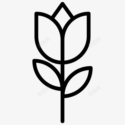 莲花佛教花图标svg_新图网 https://ixintu.com 佛教 泰国线图标 泰国象征 花 莲花 郁金香