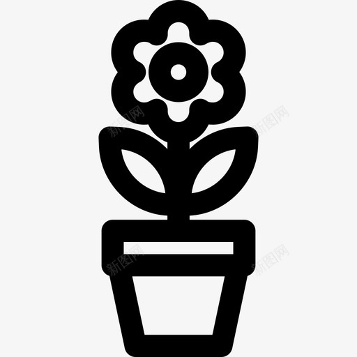 植物家居元素3线性图标svg_新图网 https://ixintu.com 家居元素3 植物 线性