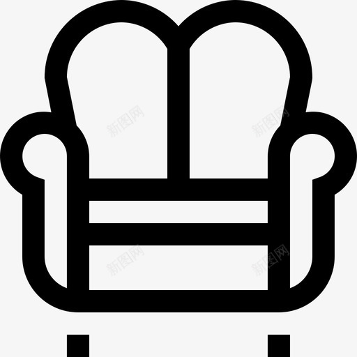 扶手椅室内和家具线性图标svg_新图网 https://ixintu.com 室内和家具 扶手椅 线性
