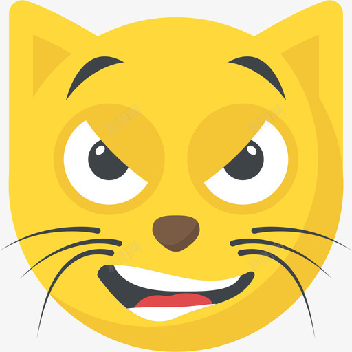 猫笑脸5扁平图标svg_新图网 https://ixintu.com 扁平 猫 笑脸5