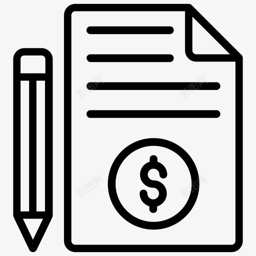 财务单据银行对账单业务报表图标svg_新图网 https://ixintu.com 业务报表 付款汇票 现代投资线向量图标 现金报表 财务单据 银行对账单