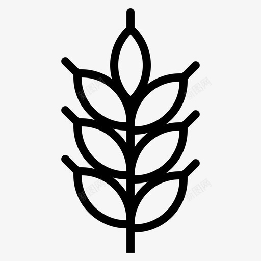 小麦谷类食品植物图标svg_新图网 https://ixintu.com 小麦 植物 秋天 谷类食品