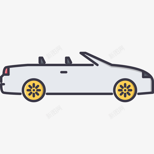 敞篷车运输37彩色图标svg_新图网 https://ixintu.com 彩色 敞篷车 运输37