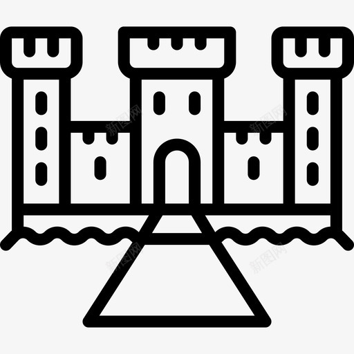 城堡24号楼直线型图标svg_新图网 https://ixintu.com 24号楼 城堡 直线型