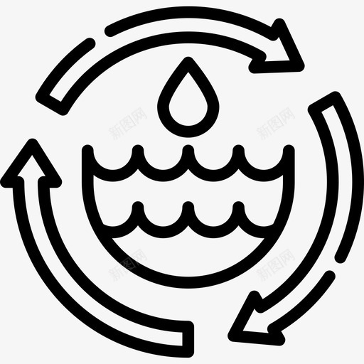 水地球日直线图标svg_新图网 https://ixintu.com 地球日 水 直线