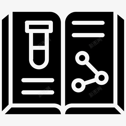 化学书实验书科学家书图标svg_新图网 https://ixintu.com 化学书 实验书 生物信息学和生物工程字形图标 科学家书