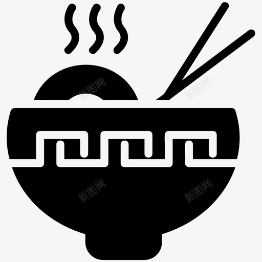 面条碗中餐图标svg_新图网 https://ixintu.com 中餐 垃圾食品 快餐 碗 筷子 面条 食品字形矢量图标