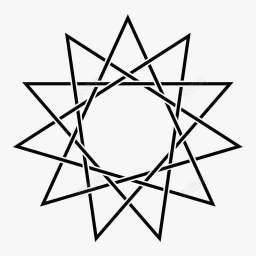 神秘的结的星星的图标svg_新图网 https://ixintu.com 十一尖的 星星的 神秘的 结的