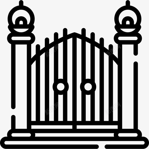 大门城市元素22线性图标svg_新图网 https://ixintu.com 城市元素22 大门 线性