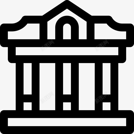 博物馆3号村直线型图标svg_新图网 https://ixintu.com 3号村 博物馆 直线型