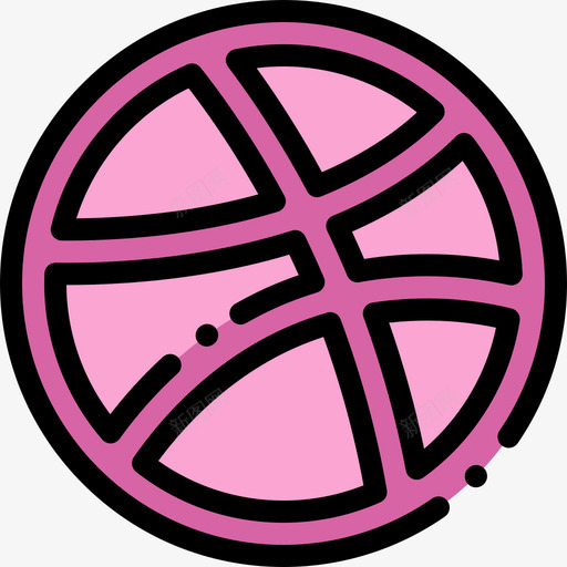 运球社交媒体35线性颜色图标svg_新图网 https://ixintu.com 社交媒体35 线性颜色 运球