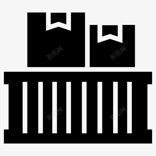 货物箱子集装箱图标svg_新图网 https://ixintu.com 交付 储存 填充图标 箱子 货物 运输 集装箱