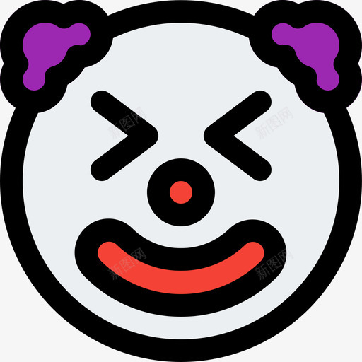 小丑表情符号26线性颜色图标svg_新图网 https://ixintu.com 小丑 线性颜色 表情符号26