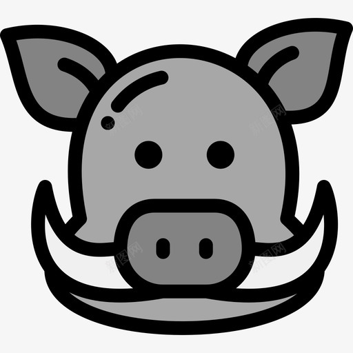野猪野生动物16线形颜色图标svg_新图网 https://ixintu.com 线形颜色 野猪 野生动物16