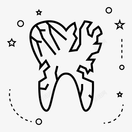 坏了龋齿牙齿图标svg_新图网 https://ixintu.com 健康 坏了 牙齿 龋齿