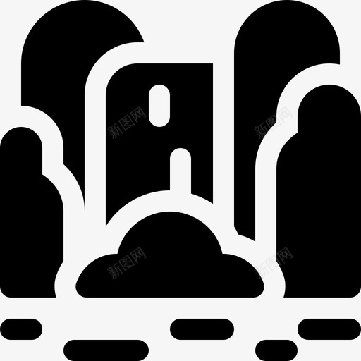 瀑布景观41填充图标svg_新图网 https://ixintu.com 填充 景观41 瀑布