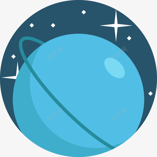 天王星空间38平坦图标svg_新图网 https://ixintu.com 天王星 平坦 空间38