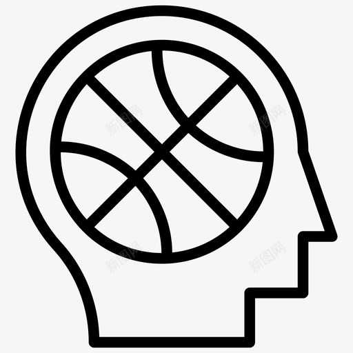 心灵运动篮球游戏大脑活动图标svg_新图网 https://ixintu.com 大脑活动 大脑训练 心灵运动 思维游戏 篮球游戏 篮球线图标