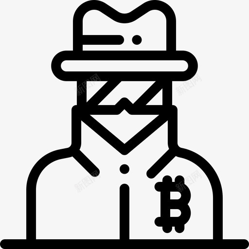 黑客比特币9线性图标svg_新图网 https://ixintu.com 比特币9 线性 黑客