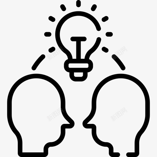 想法学习19线性图标svg_新图网 https://ixintu.com 学习19 想法 线性