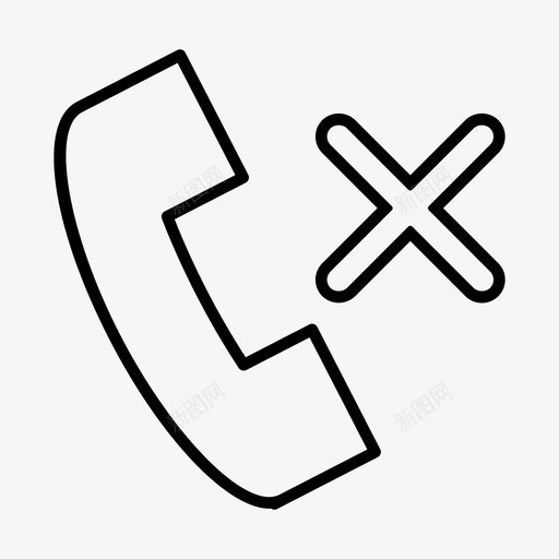 未接电话失败拒绝图标svg_新图网 https://ixintu.com 发展图标概述 失败 拒绝 未接电话