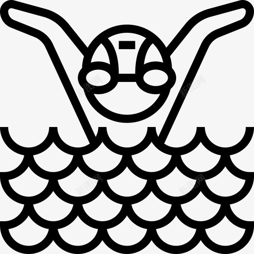 游泳池水上锦标赛5直线图标svg_新图网 https://ixintu.com 水上锦标赛5 游泳池 直线