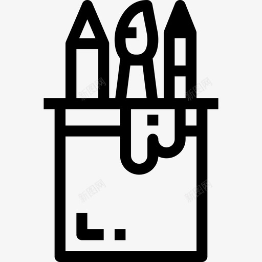 铅笔盒艺术与3直线型图标svg_新图网 https://ixintu.com 直线型 艺术与设计3 铅笔盒