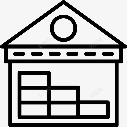 仓库物流和交付浅圆形图标svg_新图网 https://ixintu.com 仓库 浅圆形 物流和交付