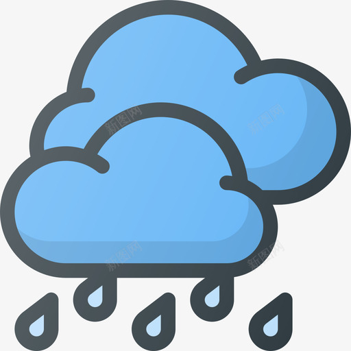 暴风雨天气76线形颜色图标svg_新图网 https://ixintu.com 天气76 暴风雨 线形颜色
