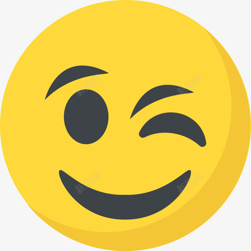 眨眼笑脸4扁平图标svg_新图网 https://ixintu.com 扁平 眨眼 笑脸4