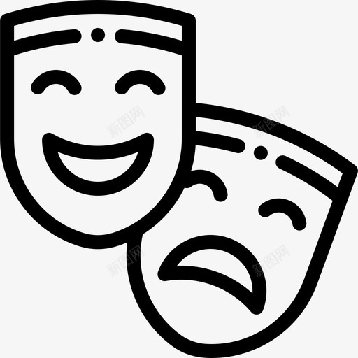 剧院面具巴西狂欢节7线性图标svg_新图网 https://ixintu.com 剧院面具 巴西狂欢节7 线性