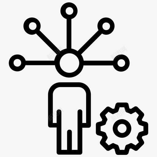 思维导图人工智能头脑风暴图标svg_新图网 https://ixintu.com 人工智能 决策 头脑风暴 工程元素线图标 思维导图 思维过程
