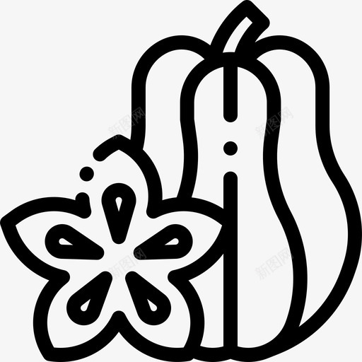 杨桃水果和蔬菜7线形图标svg_新图网 https://ixintu.com 杨桃 水果和蔬菜7 线形