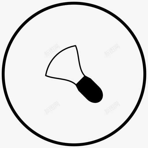 美容腮红刷子图标svg_新图网 https://ixintu.com 刷子 化妆 化妆品 粉 美容 美容轮廓笔画圈 腮红