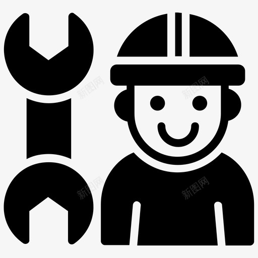 技工工头工人图标svg_新图网 https://ixintu.com 工业过程字形图标 工人 工头 技工 技术员