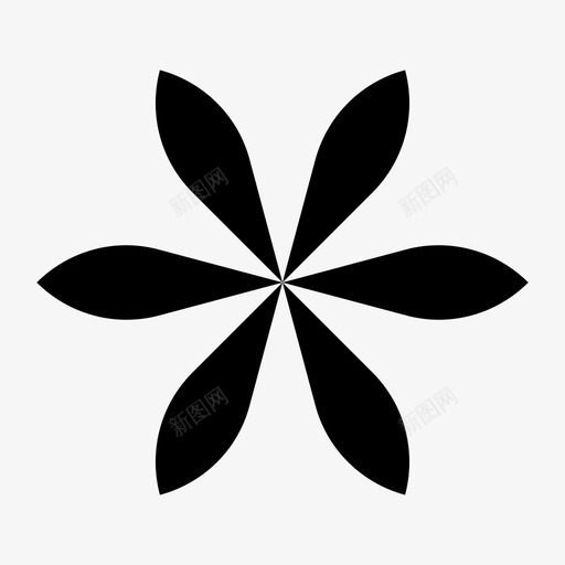 六角星花花瓣图标svg_新图网 https://ixintu.com 六角星 植物 花 花瓣