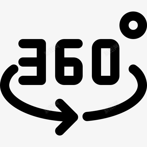 360度视频19线性颜色图标svg_新图网 https://ixintu.com 360度 线性颜色 视频19
