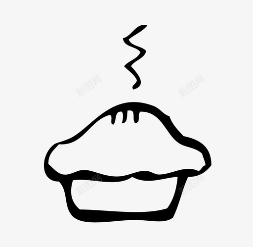 派点心布丁图标svg_新图网 https://ixintu.com 吃 布丁 果皮 樱桃 派 点心 热的 甜点 请客 食物