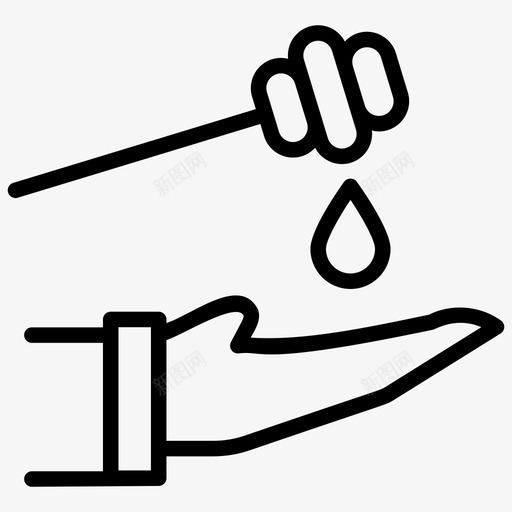 蜂蜜勺蜂蜜滴蜂蜜棒图标svg_新图网 https://ixintu.com 养蜂元素线图标 木勺 蜂蜜勺 蜂蜜棒 蜂蜜滴