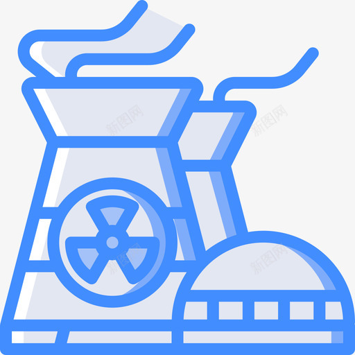 核电站电力和能源6蓝色图标svg_新图网 https://ixintu.com 核电站 电力和能源6 蓝色