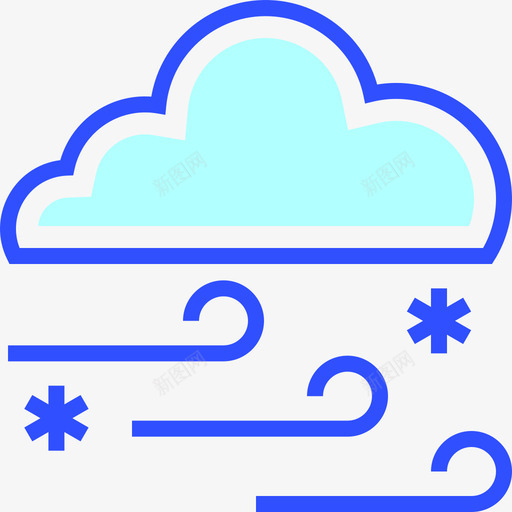 暴风雪冬季29线性颜色图标svg_新图网 https://ixintu.com 冬季29 暴风雪 线性颜色