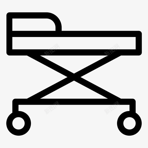 轮床床医院图标svg_新图网 https://ixintu.com 医疗 医院 床 治疗 病人 轮床