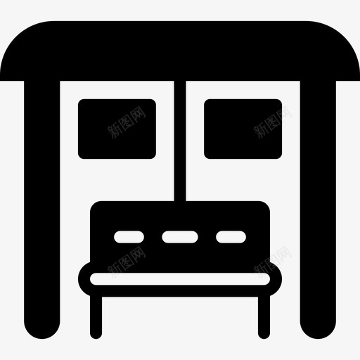 巴士站城市景观3填充图标svg_新图网 https://ixintu.com 城市景观3 填充 巴士站