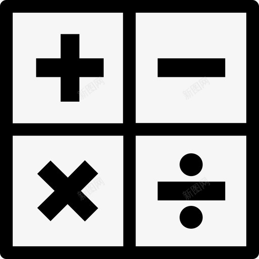 计算器移动应用程序6线性图标svg_新图网 https://ixintu.com 移动应用程序6 线性 计算器