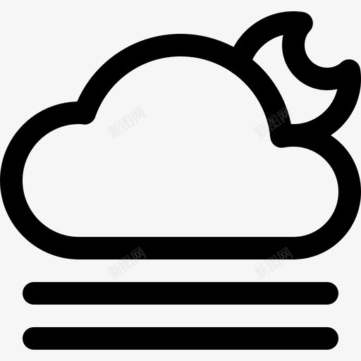 云95号天气线性图标svg_新图网 https://ixintu.com 95号天气 云 线性