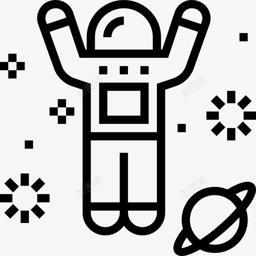 太空人太空探索线性图标svg_新图网 https://ixintu.com 太空人 太空探索 线性