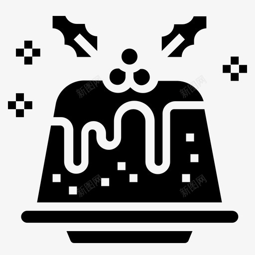 圣诞布丁甜点派对图标svg_新图网 https://ixintu.com 圣诞布丁 圣诞节 派对 甜点